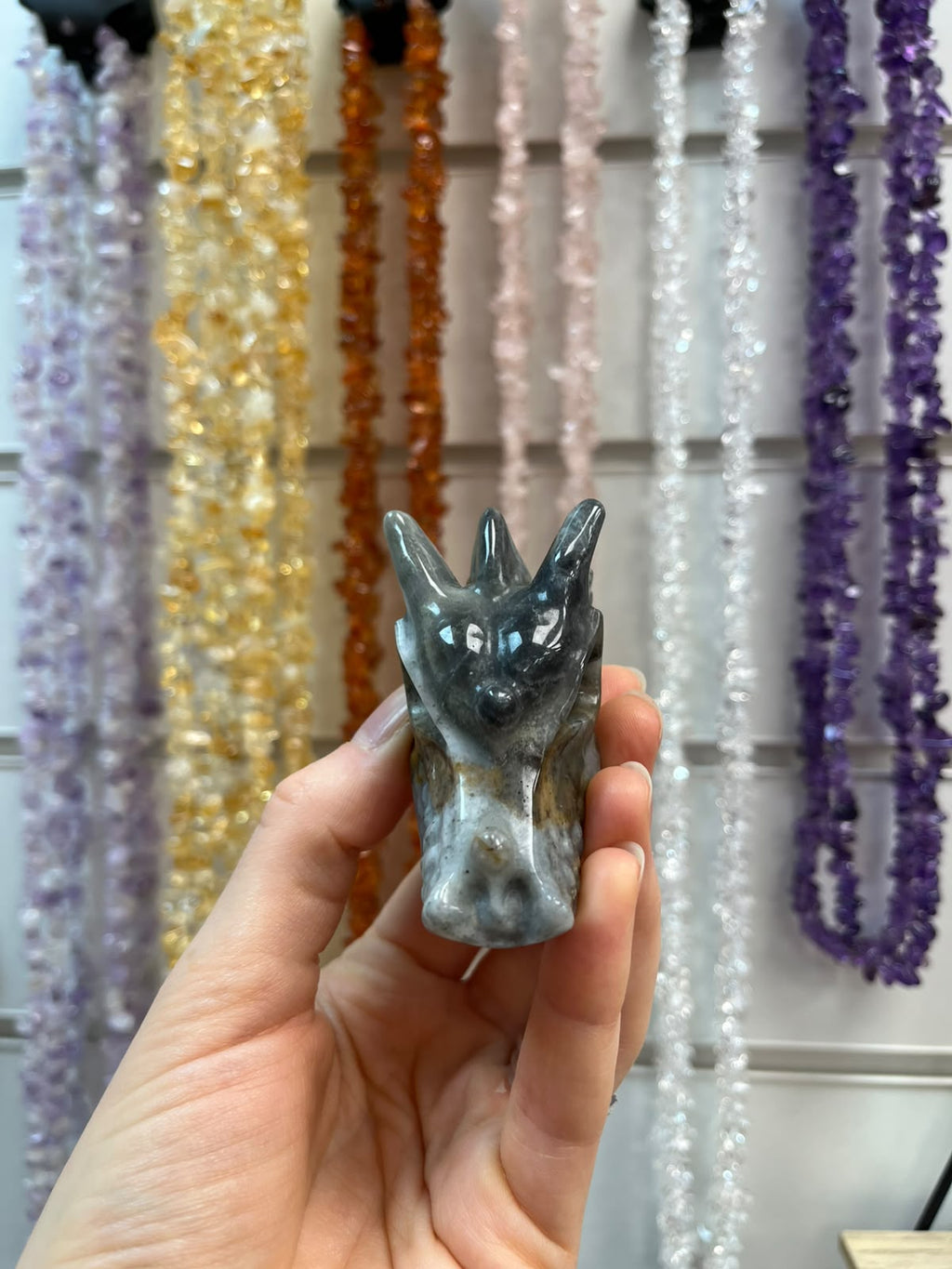 Bloodstone Dragon Crystal Carving