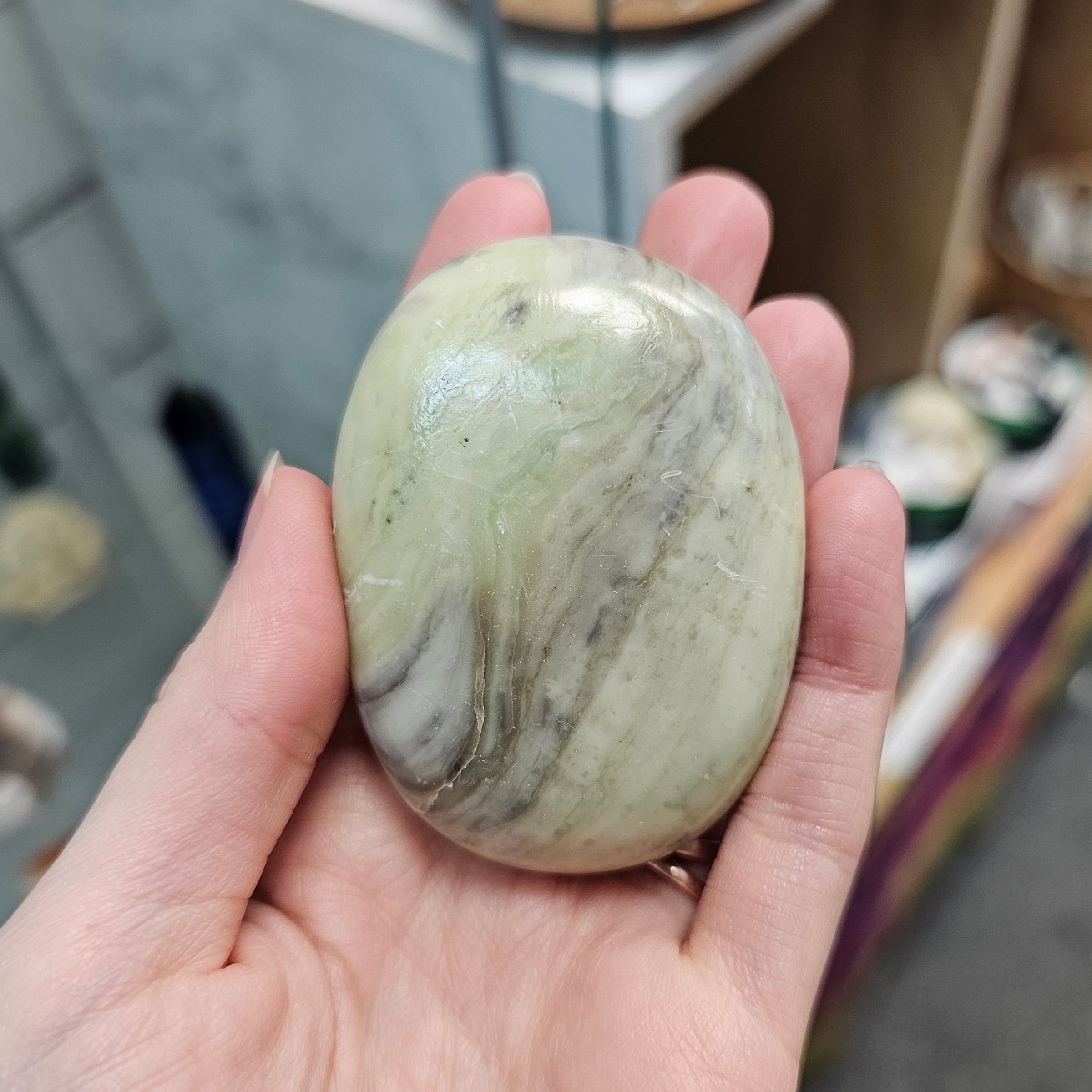 Serpentine Palm Stone