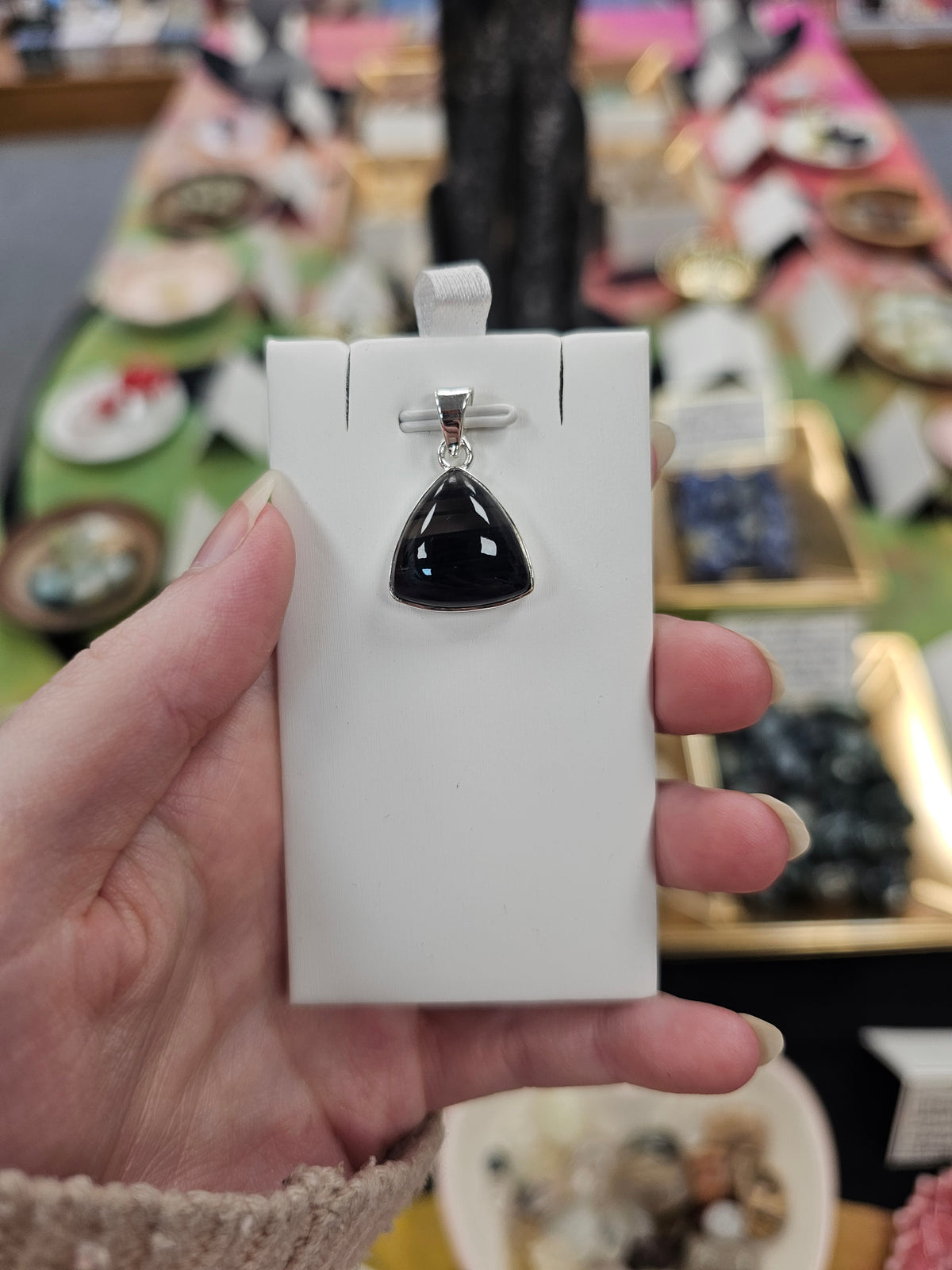 Midnight Lace Obsidian 925 Silver Crystal Pendant