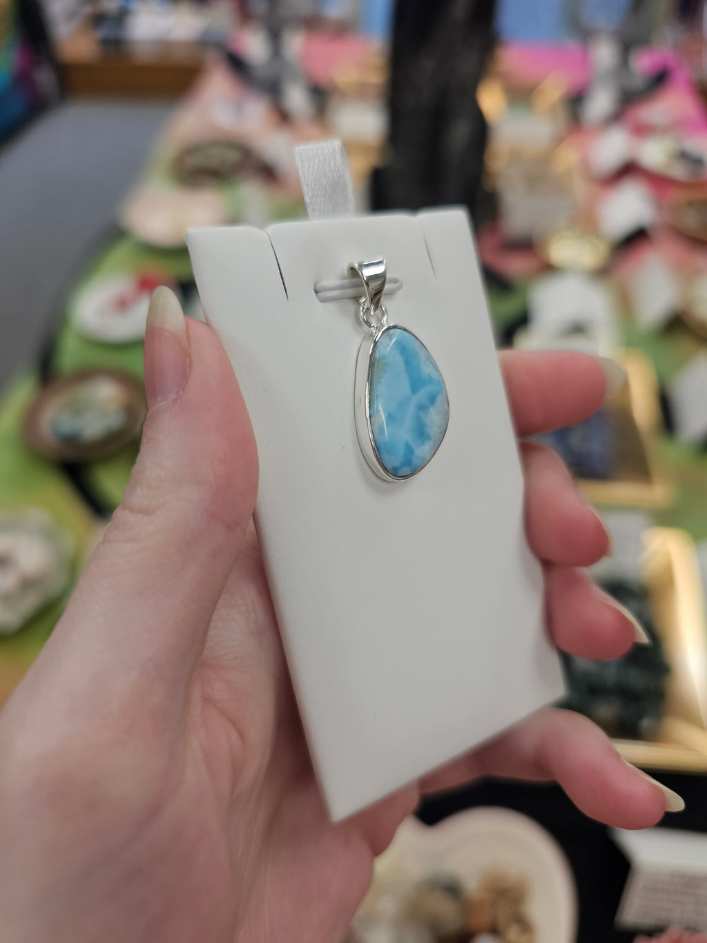 Larimar 925 Silver Crystal Pendant