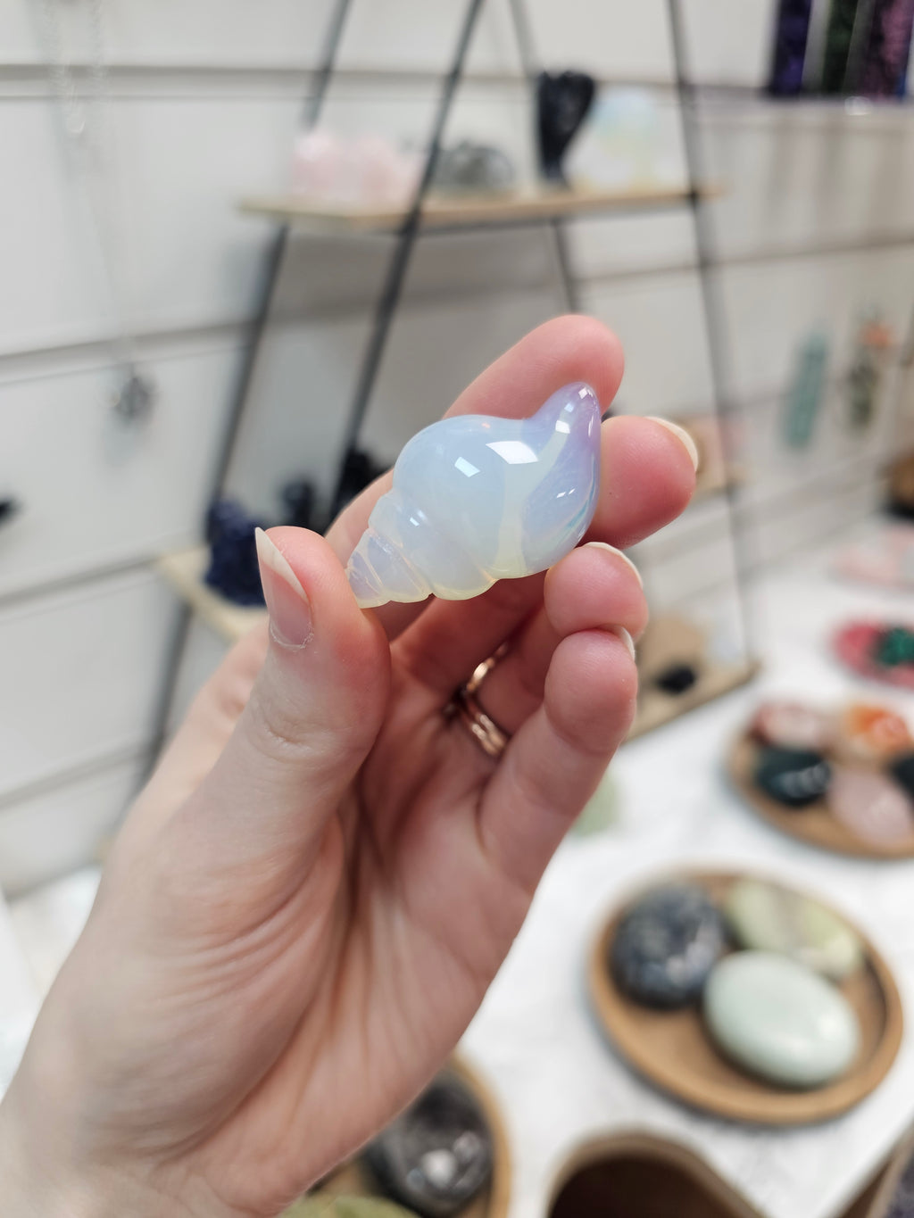 Opalite Shell Crystal Carving