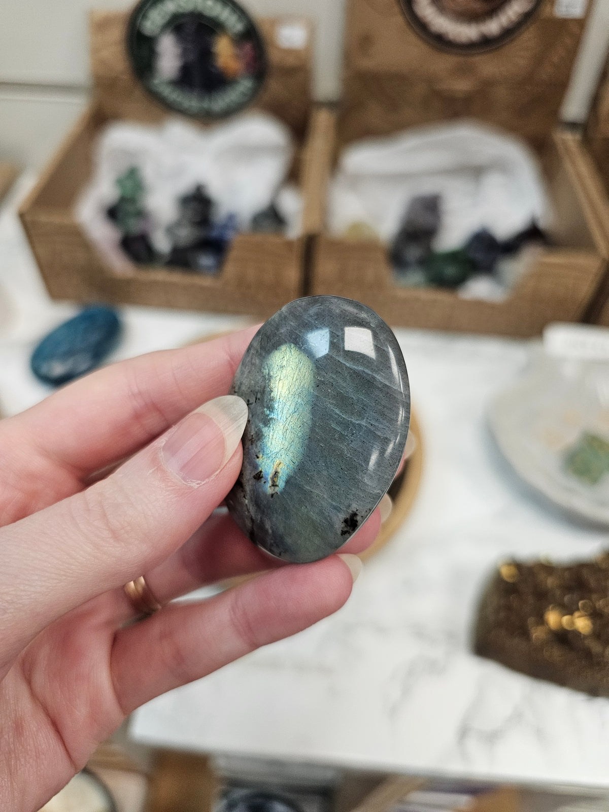Labradorite Crystal Thumb Stone