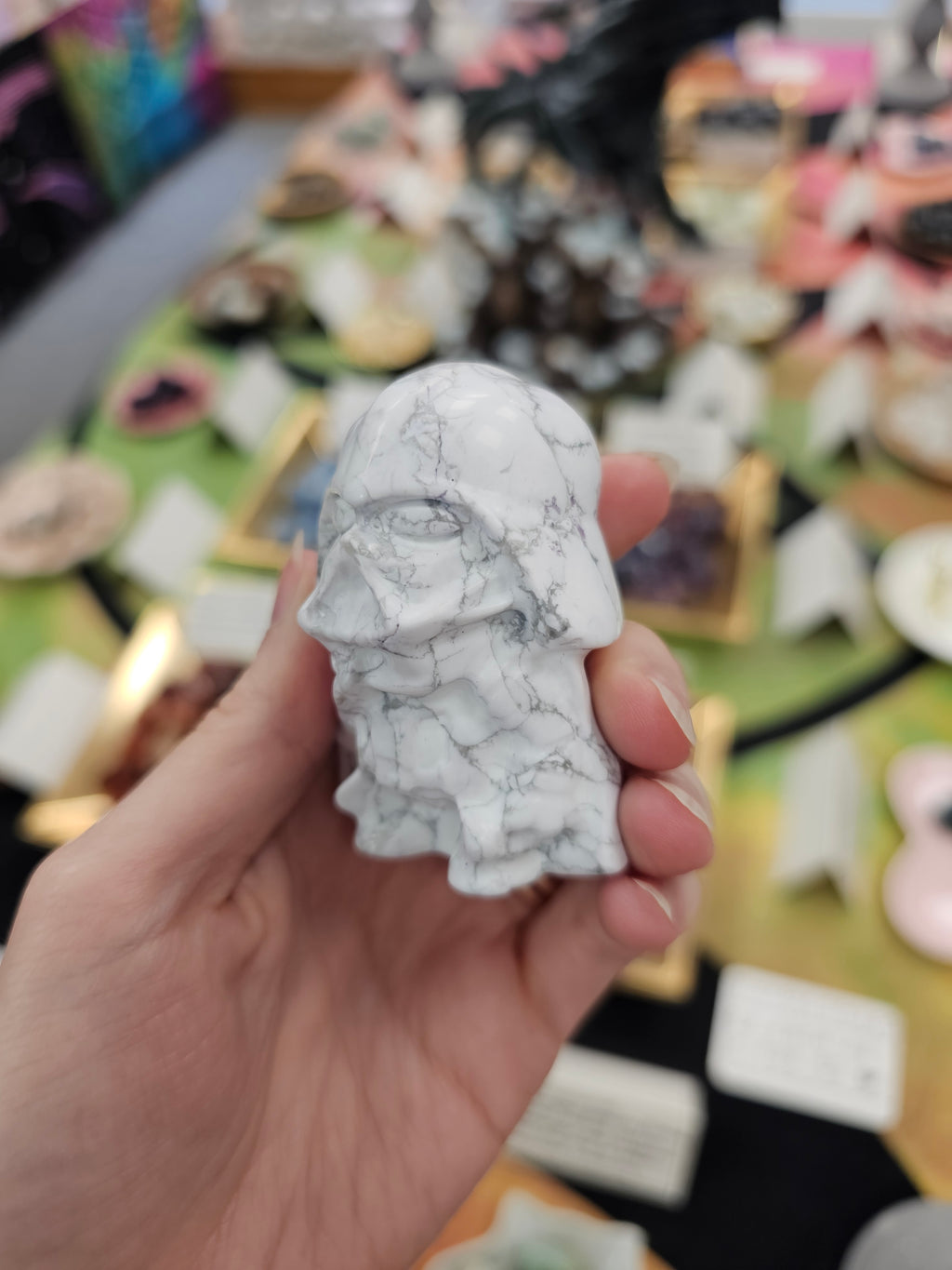 White Howlite Darth Vader Crystal Carving