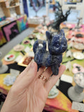 Large Sodalite Crystal Cat Carving