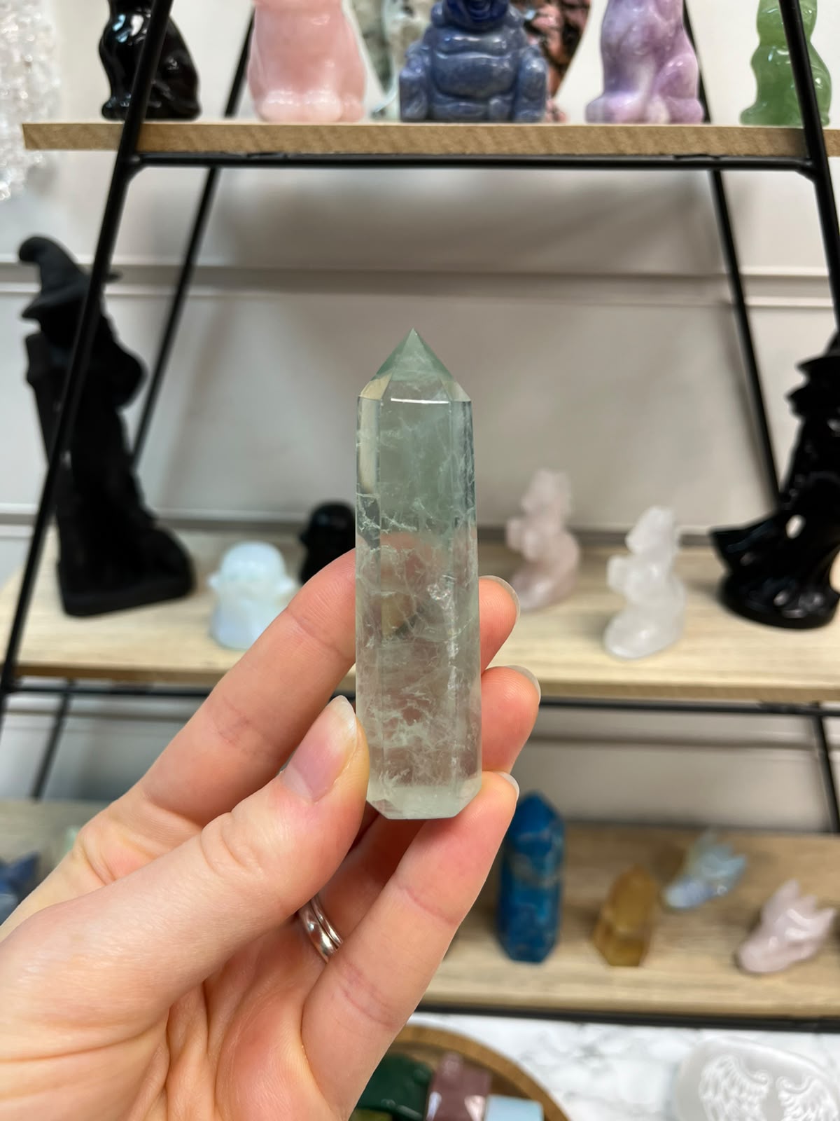 Green Fluorite Crystal Tower