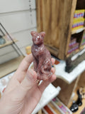 Raspberry Aventurine Crystal Cat Carving