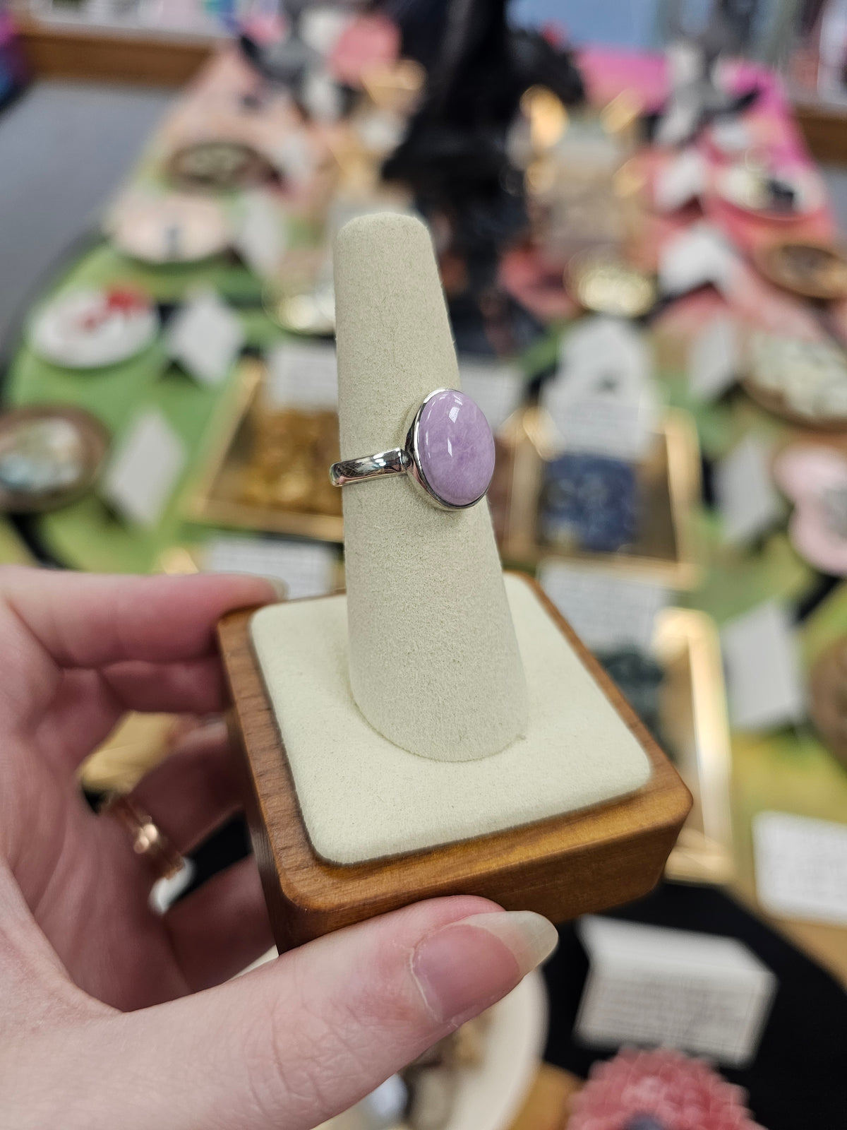Phosphosiderite 925 Silver Crystal Ring - Size 7