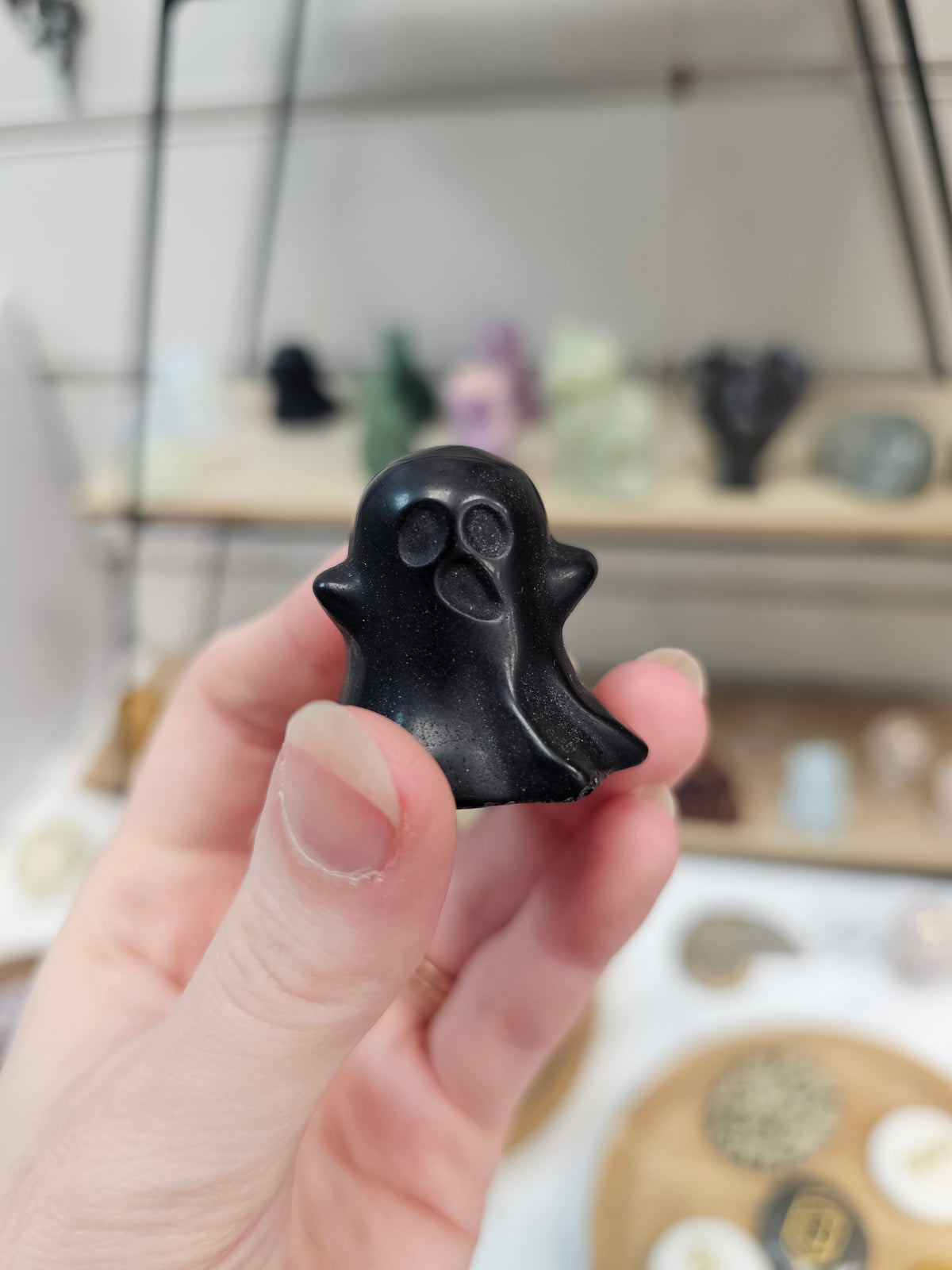 Obsidian Crystal Ghost Carving
