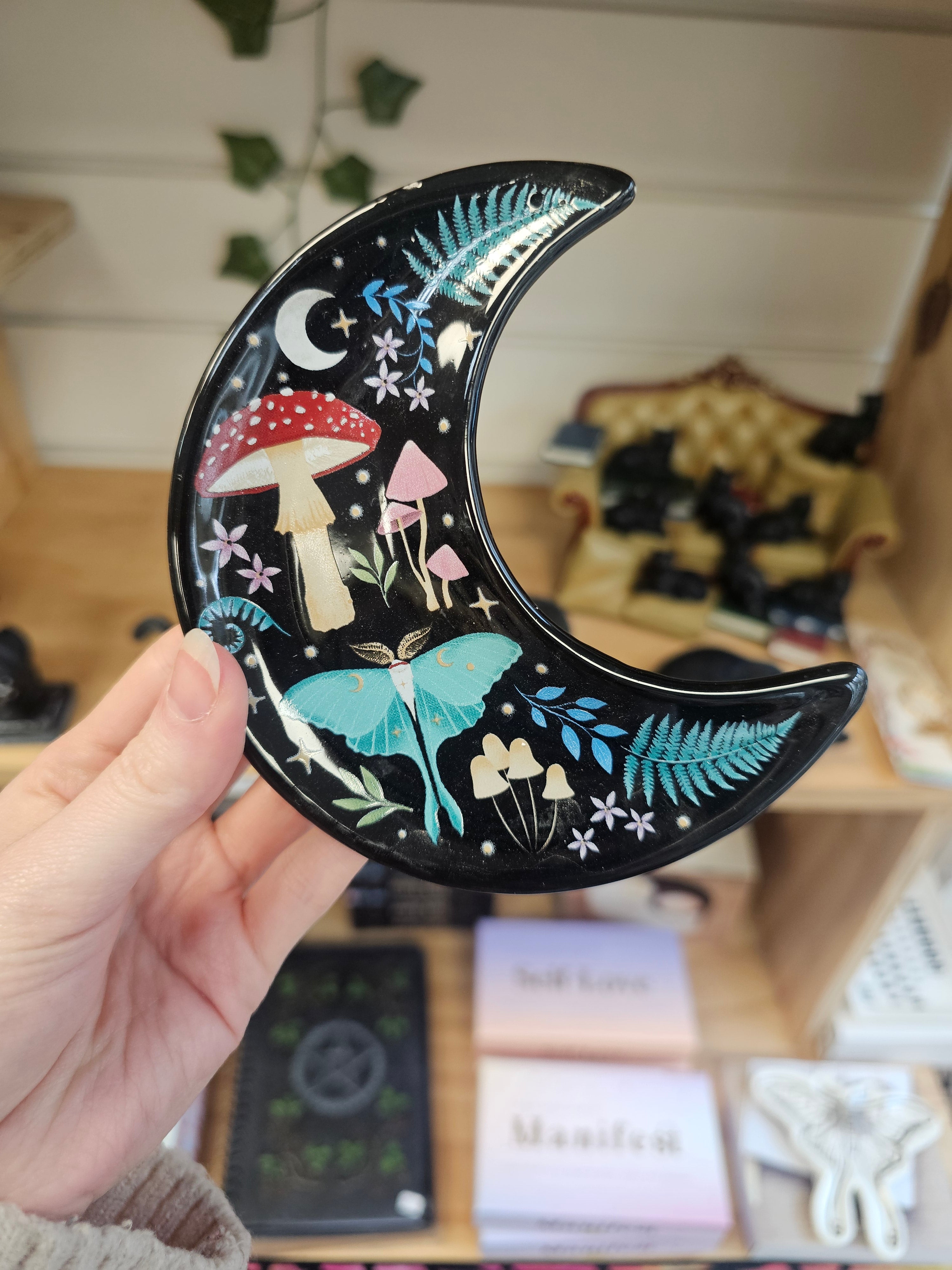 Crescent Moon Dark Forest Print Trinket Dish