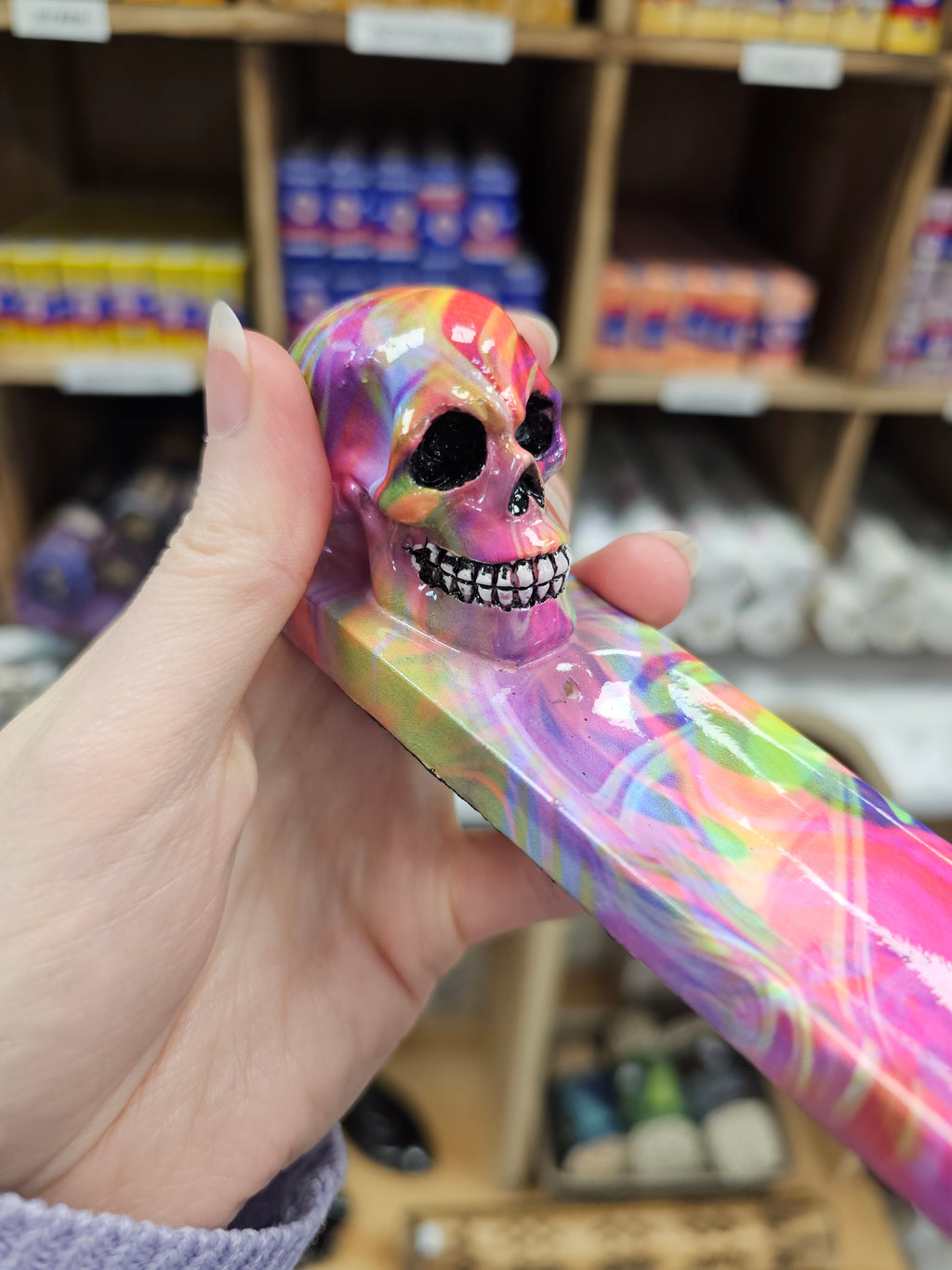 Skull Rainbow Incense Holder