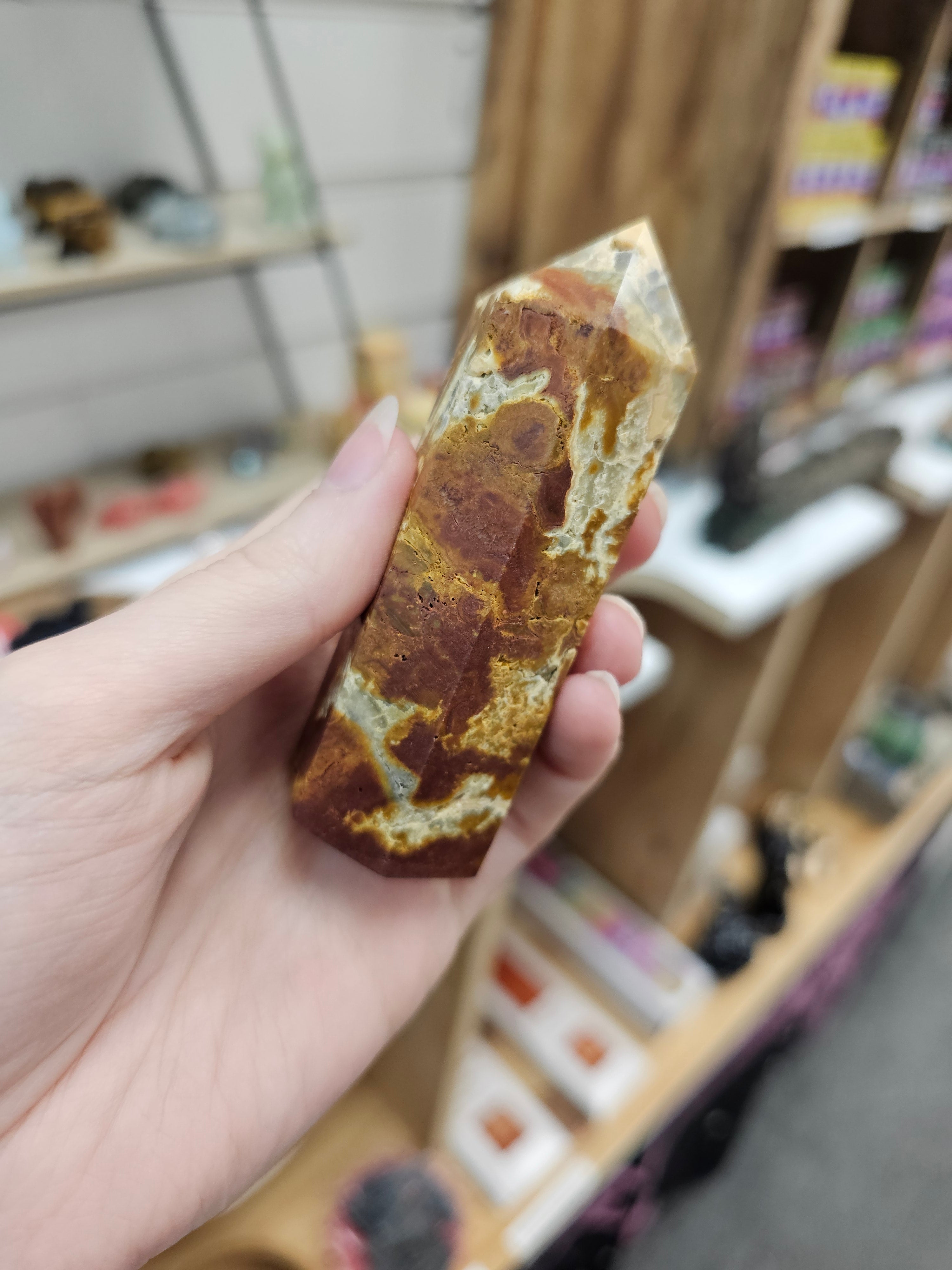 Crazy Lace Agate Crystal Tower
