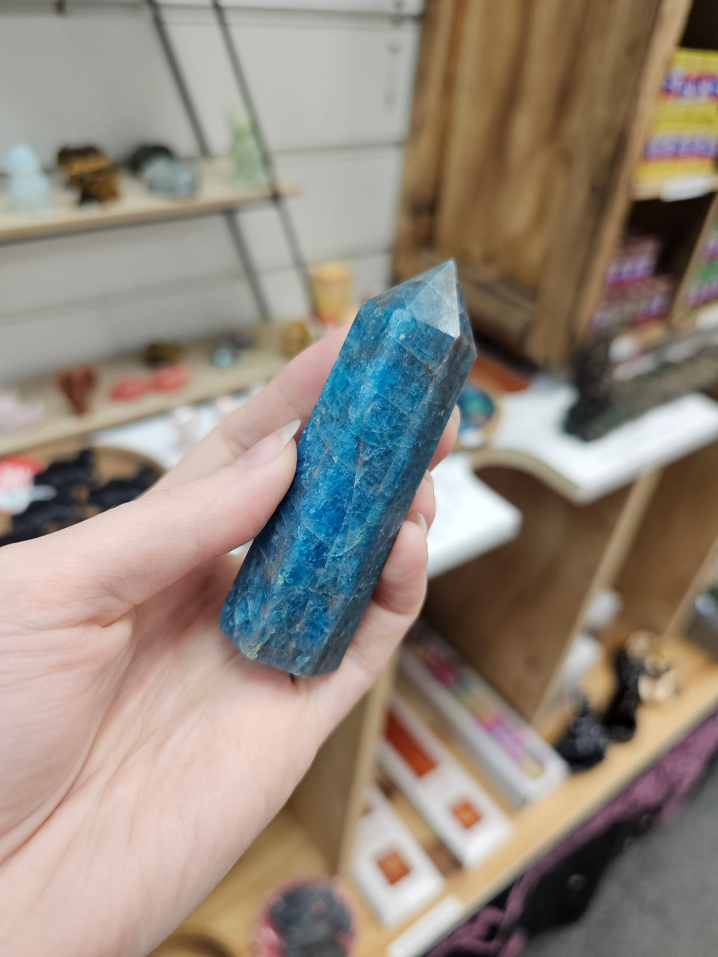 Blue Apatite Crystal Tower