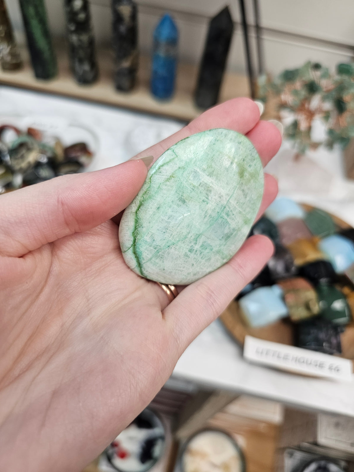 Garnierite Crystal Palm Stone