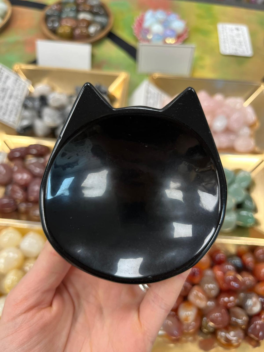 Cat Obsidian Crystal Bowl