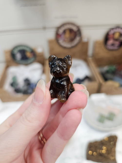 Tigers Eye Mini Frenchie Carving