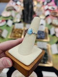 Larimar 925 Silver Crystal Ring - Size 6