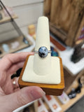 Merlinite 925 Silver Crystal Ring - Size R/10
