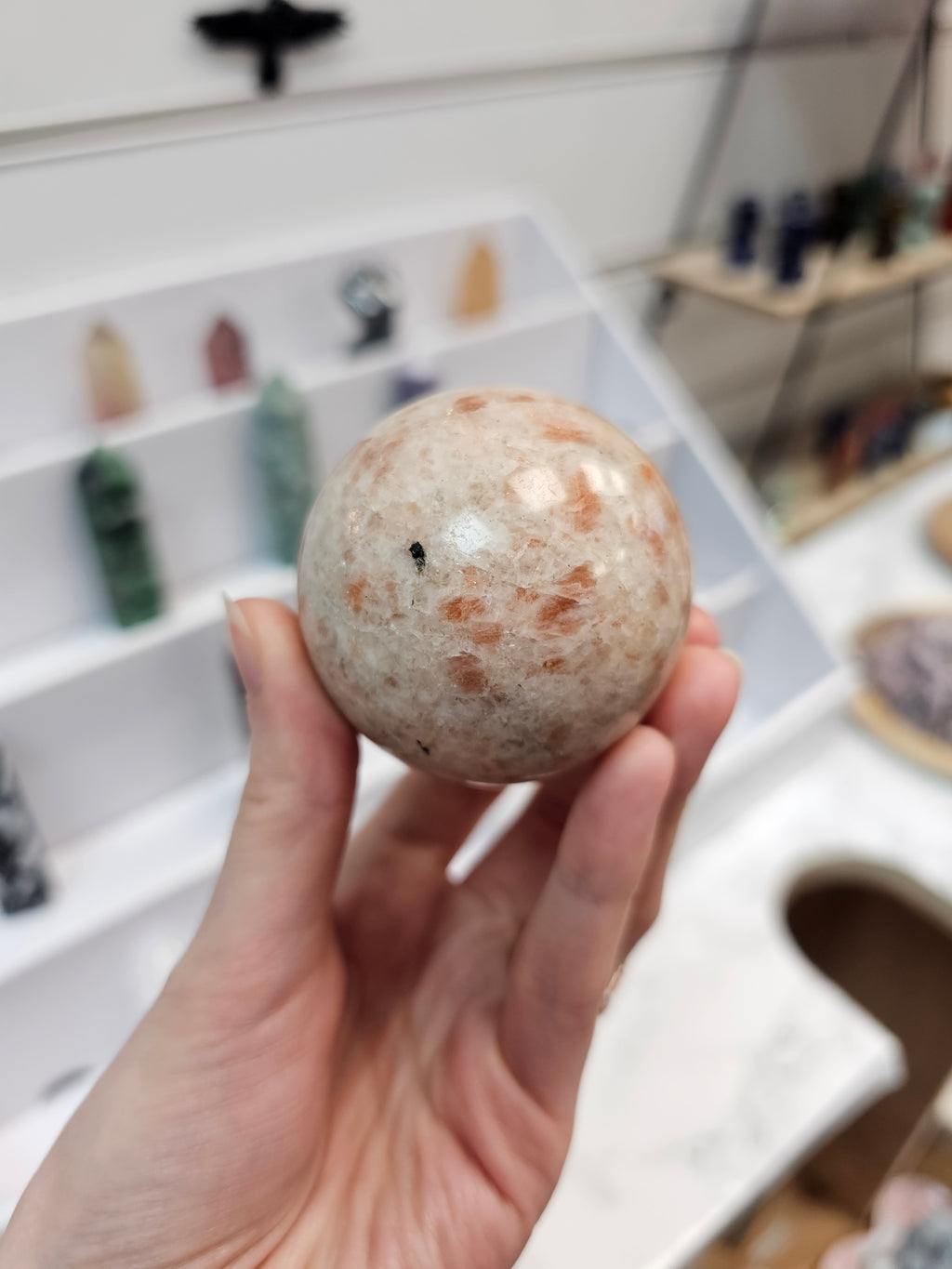 Sunstone Crystal Sphere With Stand