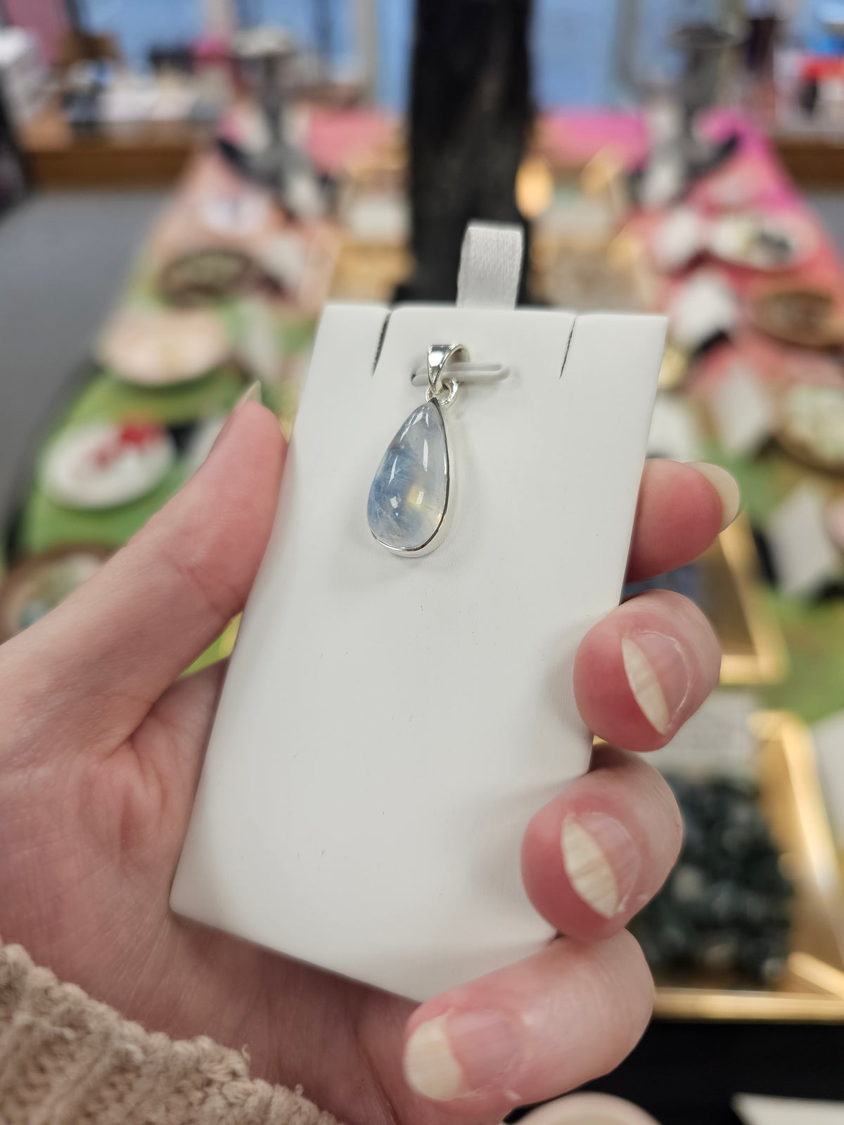 Blue Moonstone 925 Silver Crystal Pendant
