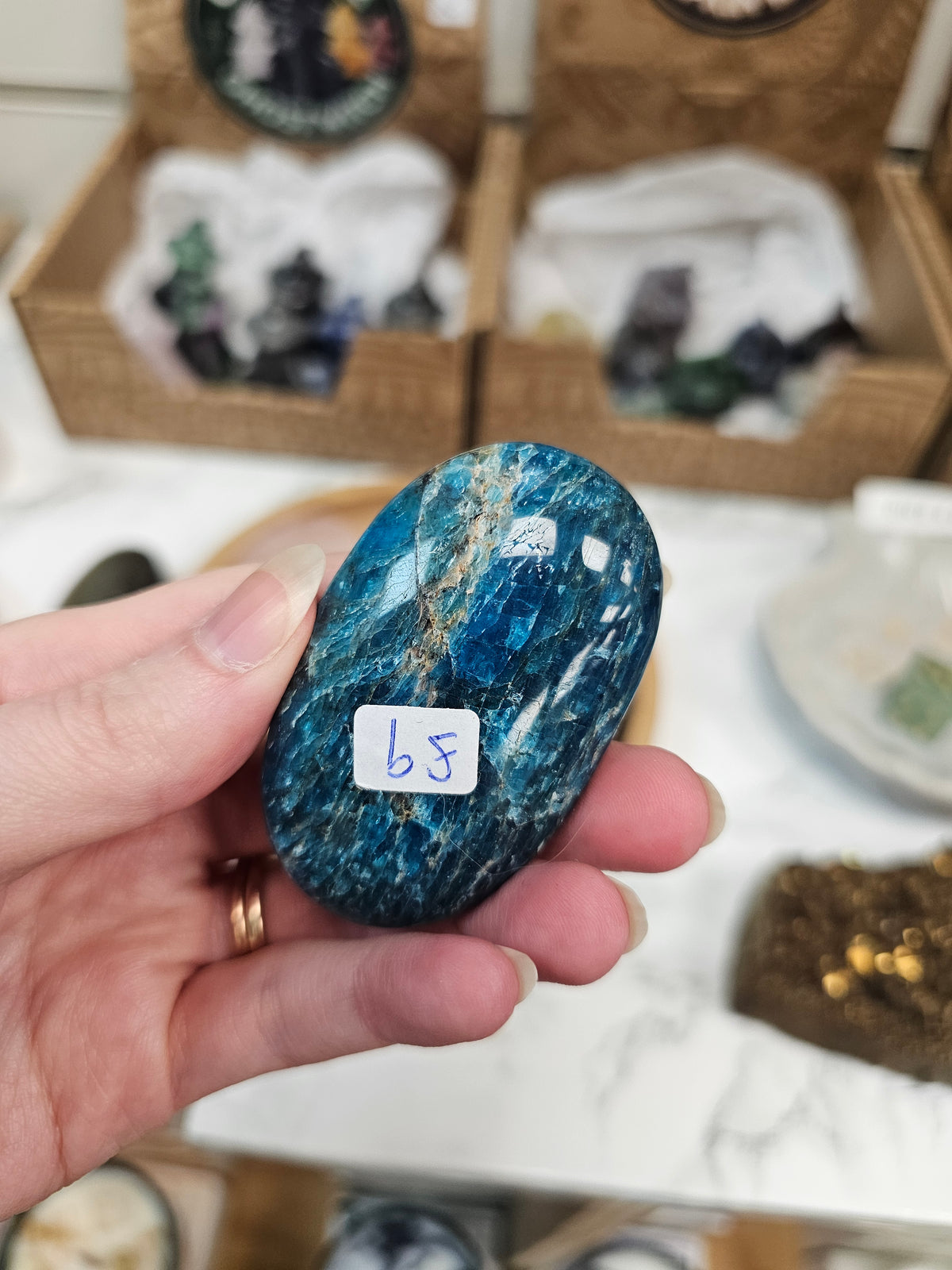 Apatite Crystal Palm Stone